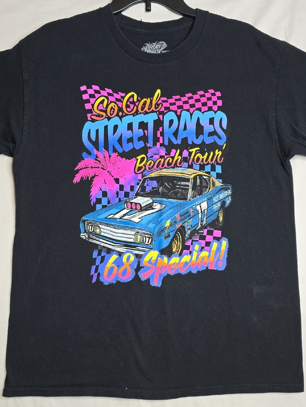 Everyday Vandals So Cal Street Races 68 Special 80's Retro Neon Graphic Tshirt